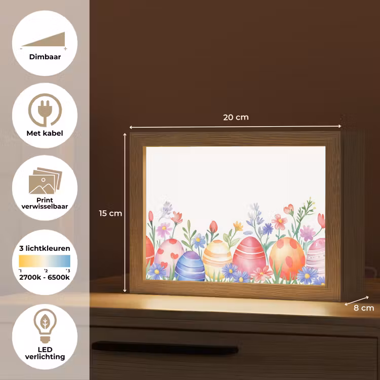 Lightbox - Wandlamp - Bloementuin - Kleurrijk - Eieren — 9