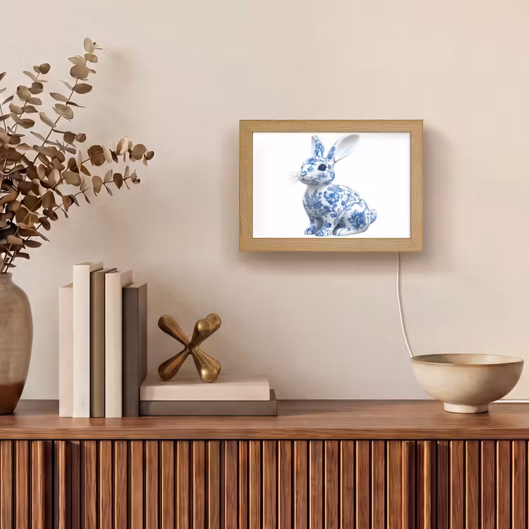 Lightbox - Wandlamp - Delftsblauw - Haasje - Wit — 4