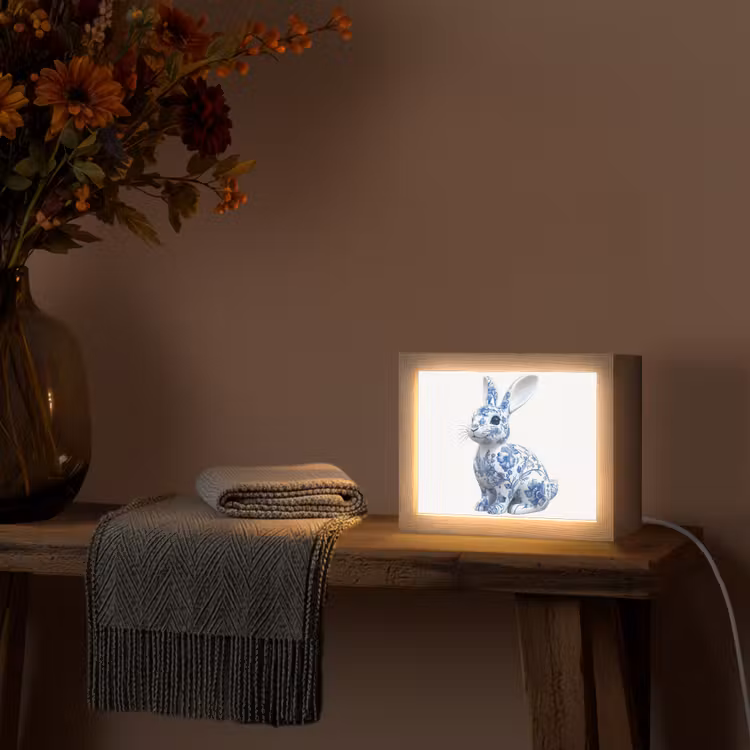 Lightbox - Wandlamp - Delftsblauw - Haasje - Wit — 5