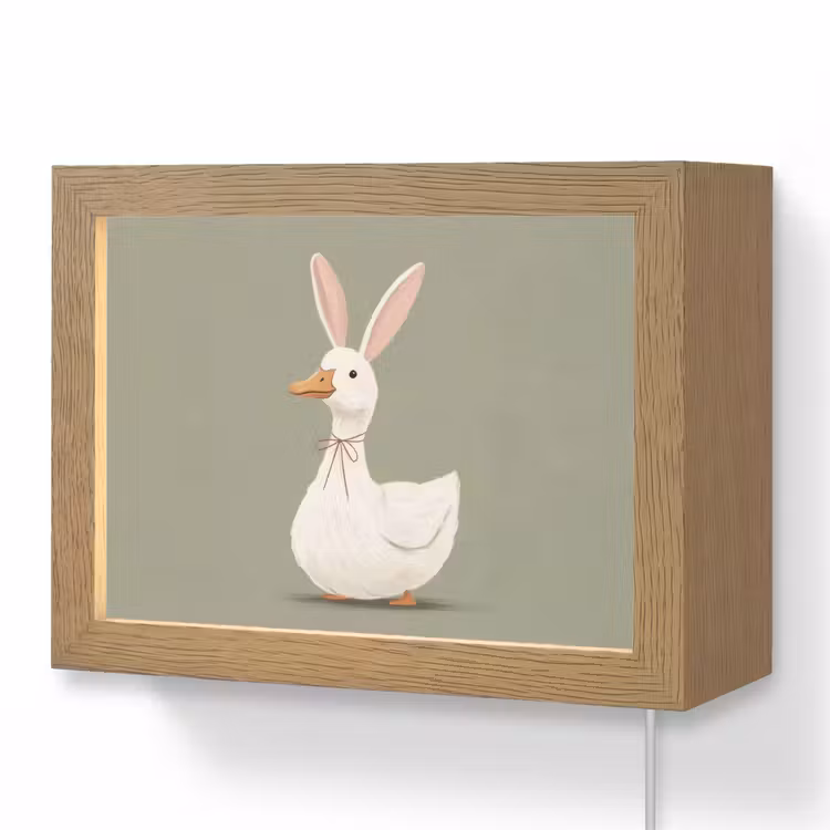 Lightbox - Wandlamp - Eend - Konijnoren - Grijs — 1