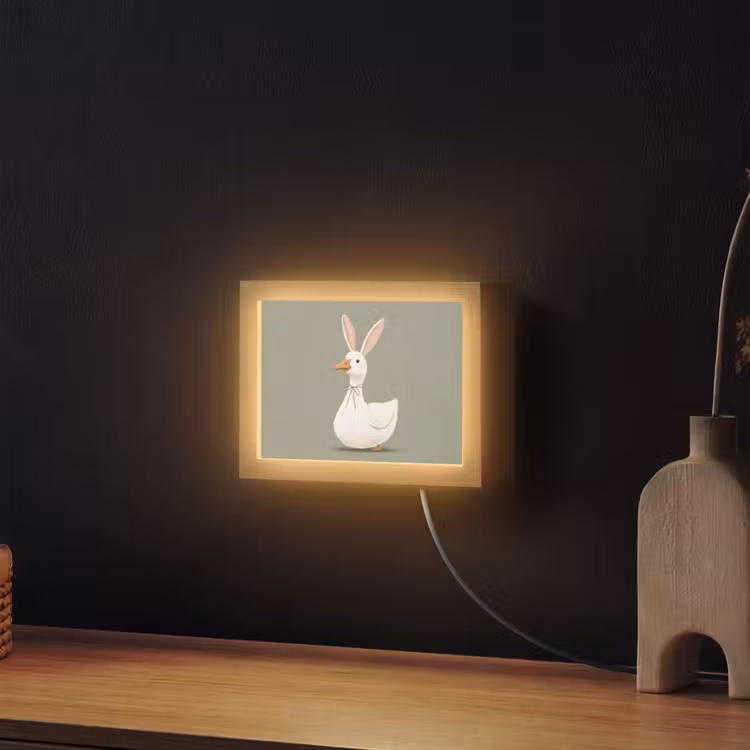 Lightbox - Wandlamp - Eend - Konijnoren - Grijs — 2