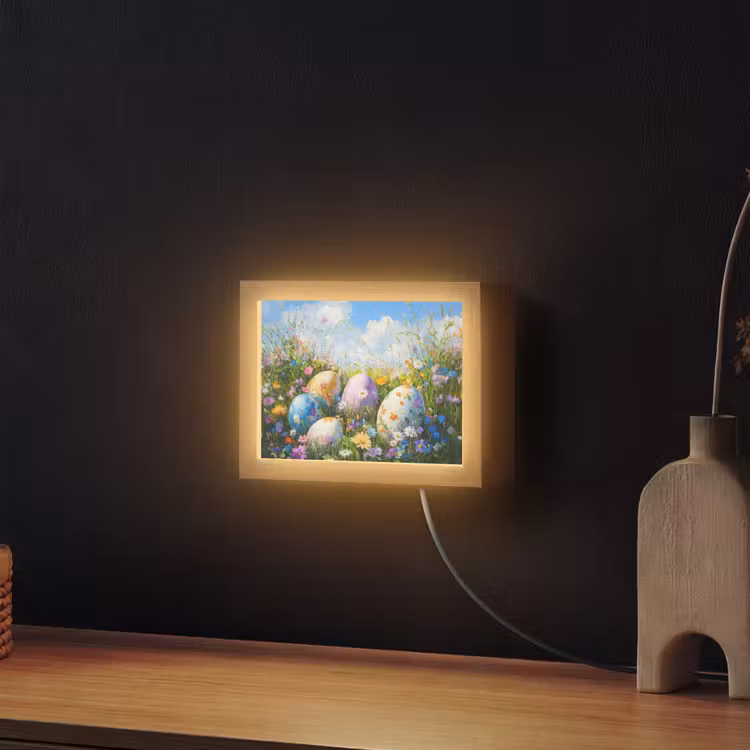 Lightbox - Wandlamp - Grasveld - Eieren - Bloemen — 2