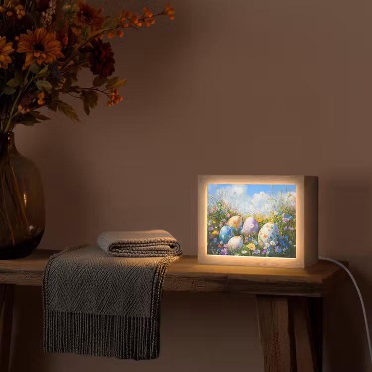 Lightbox - Wandlamp - Grasveld - Eieren - Bloemen — 5