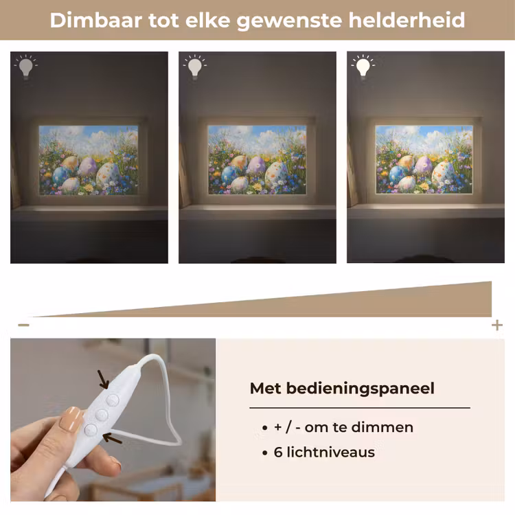 Lightbox - Wandlamp - Grasveld - Eieren - Bloemen — 8