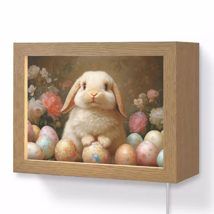 Lightbox - Wandlamp - Konijn - Paaseieren - Stilleven — 1
