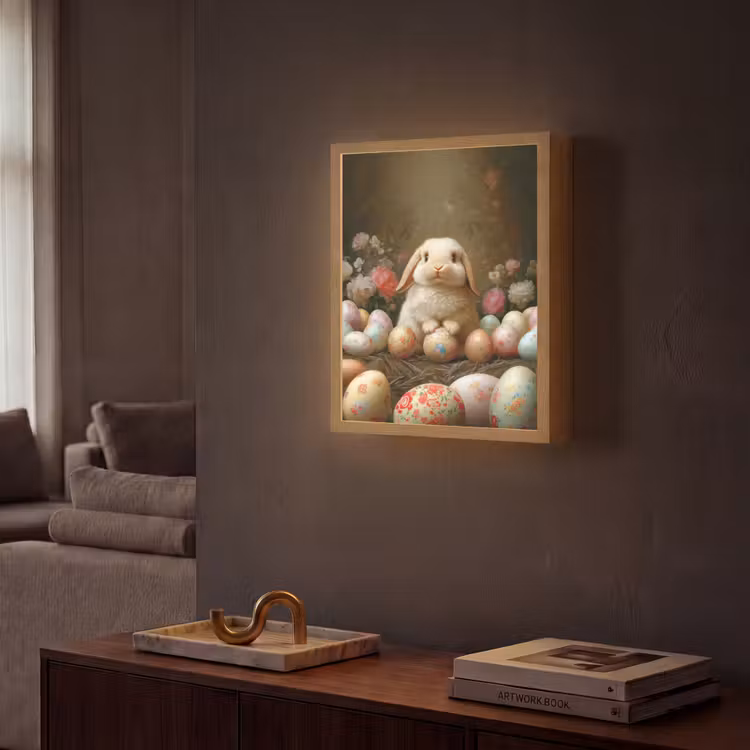 Lightbox - Wandlamp - Konijn - Paaseieren - Stilleven — 2