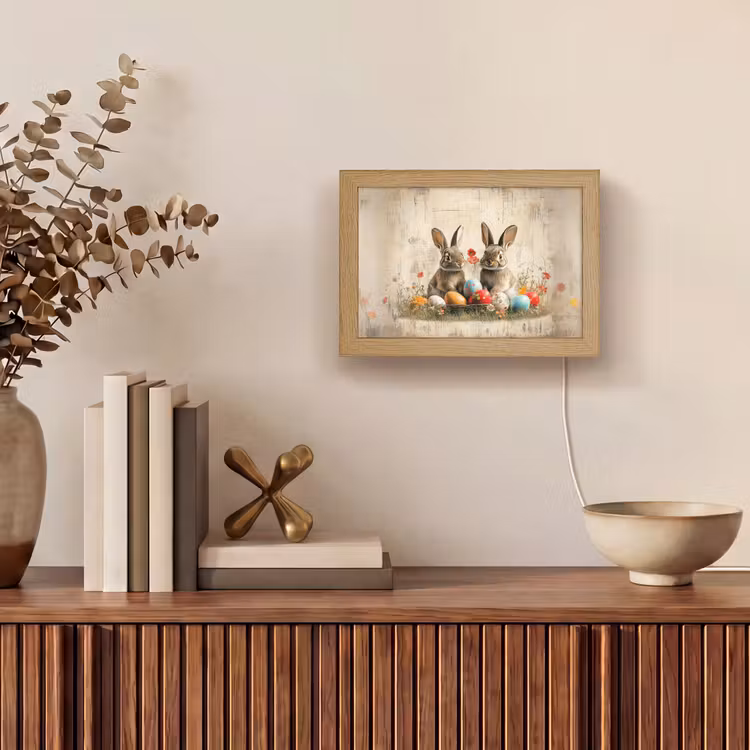 Lightbox - Wandlamp - Konijnen - Bloemen - Eieren — 4