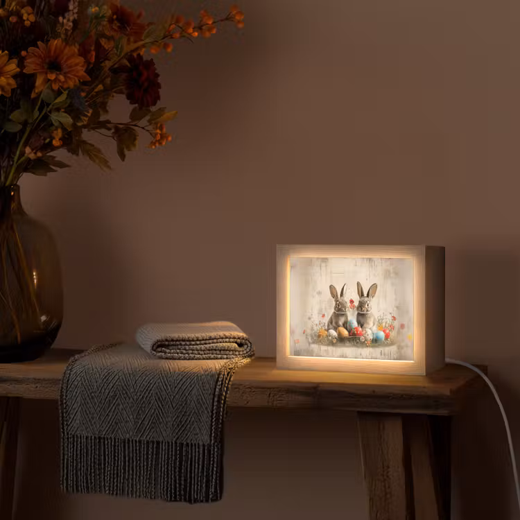 Lightbox - Wandlamp - Konijnen - Bloemen - Eieren — 5