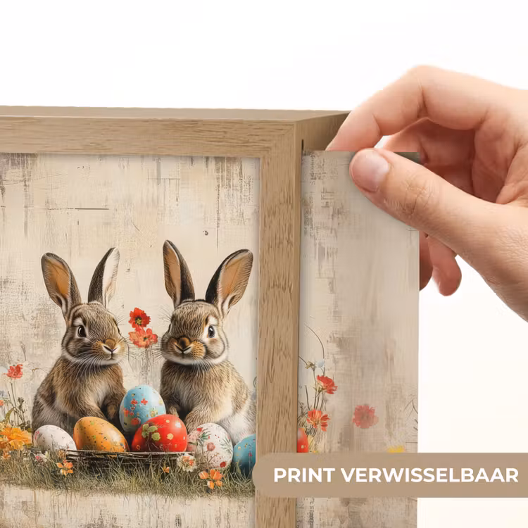 Lightbox - Wandlamp - Konijnen - Bloemen - Eieren — 6