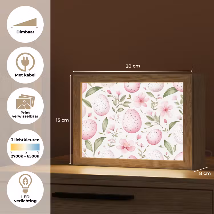 Lightbox - Wandlamp - Patroon - Eieren - Roze - Pasen — 9
