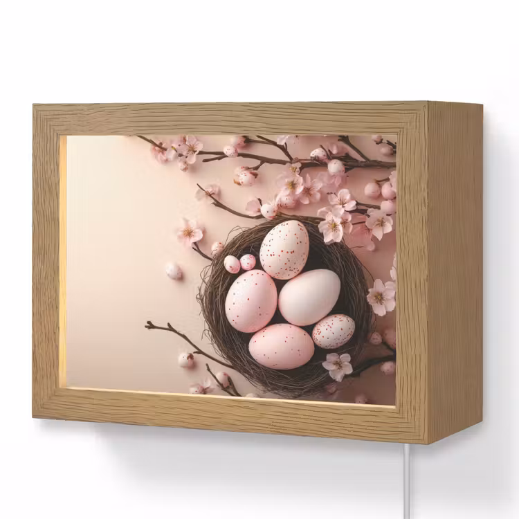 Lightbox - Wandlamp - Roze - Bloesems - Eieren — 1