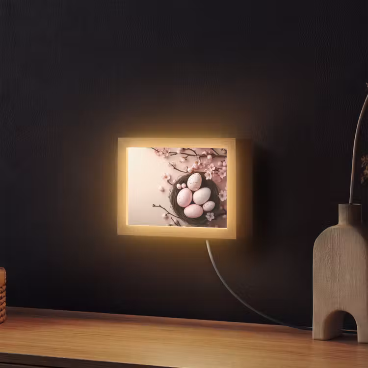 Lightbox - Wandlamp - Roze - Bloesems - Eieren — 2