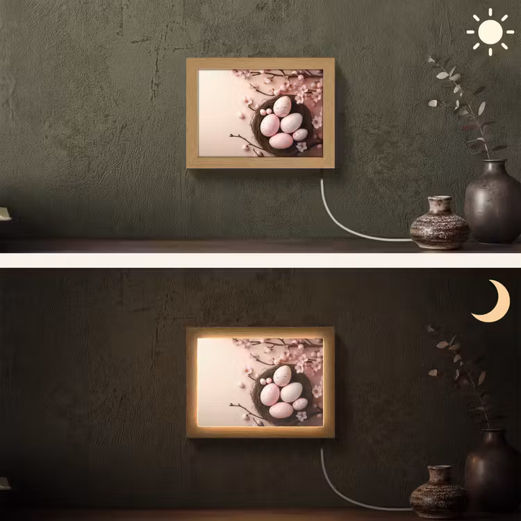 Lightbox - Wandlamp - Roze - Bloesems - Eieren — 3