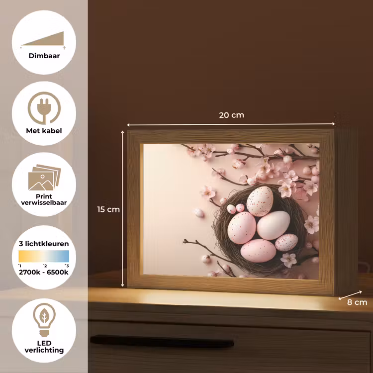 Lightbox - Wandlamp - Roze - Bloesems - Eieren — 9