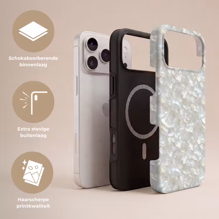 Telefoonhoesje Toughcase - Parelmoerglans - Wit - Schelp — 3