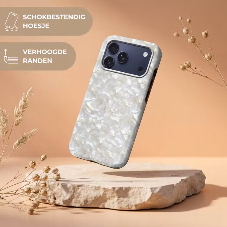 Telefoonhoesje Toughcase - Parelmoerglans - Wit - Schelp — 5