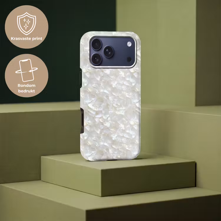 Telefoonhoesje Toughcase - Parelmoerglans - Wit - Schelp — 7