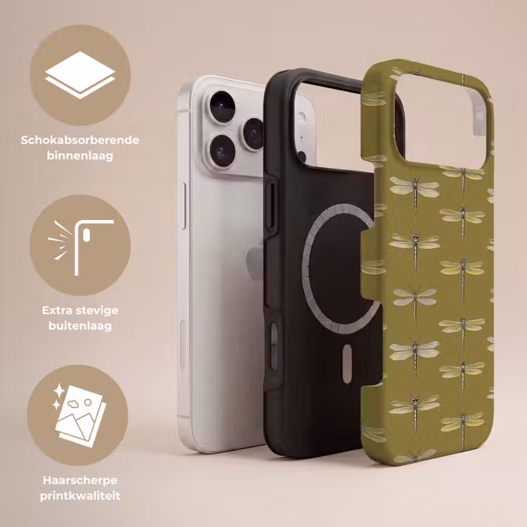 Telefoonhoesje Toughcase - Libellen - Patroon - Groen — 3