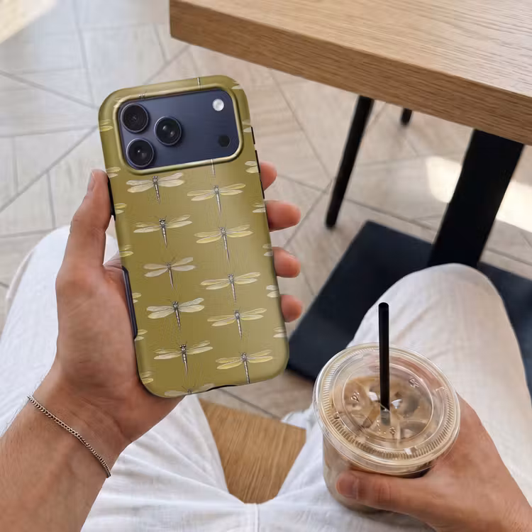 Telefoonhoesje Toughcase - Libellen - Patroon - Groen — 4