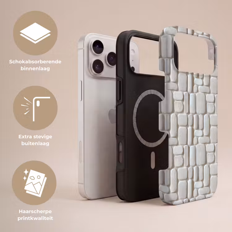 Telefoonhoesje Toughcase - Reliëf - Structuur - Wit — 3