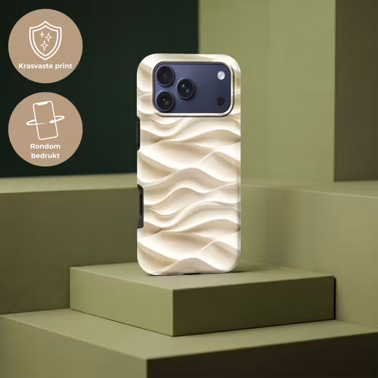 Telefoonhoesje Toughcase - Lijnen - Golvend - Crème — 7