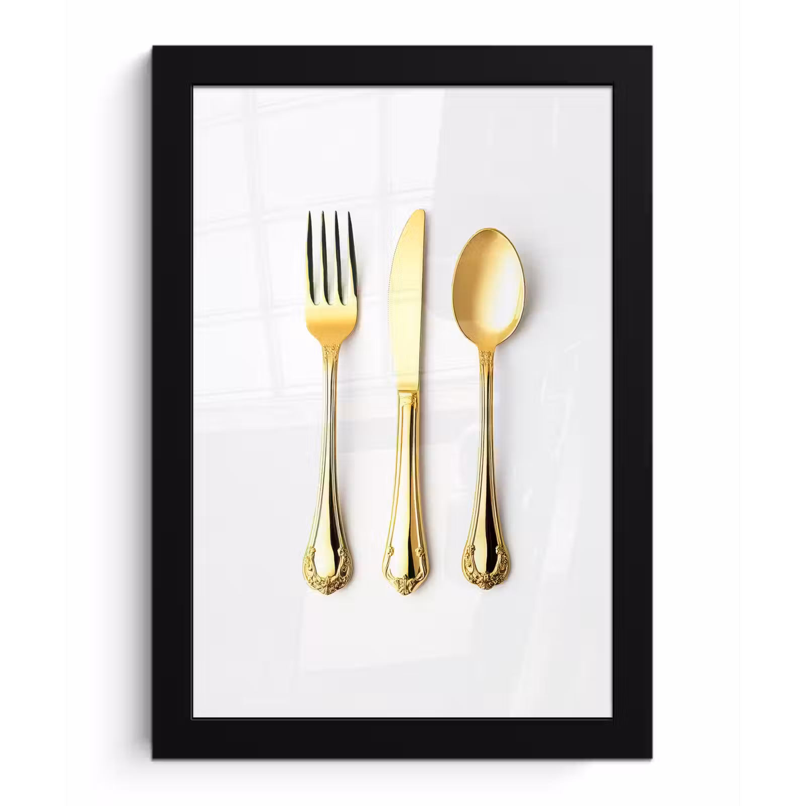 Poster met lijst - Bestek - Goud — 1