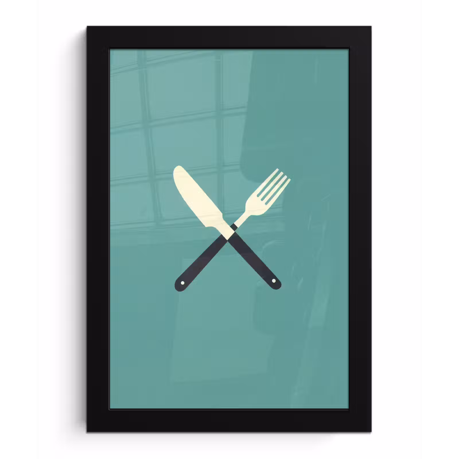 Poster met lijst - Illustratie - Blauw - Bestek — 1