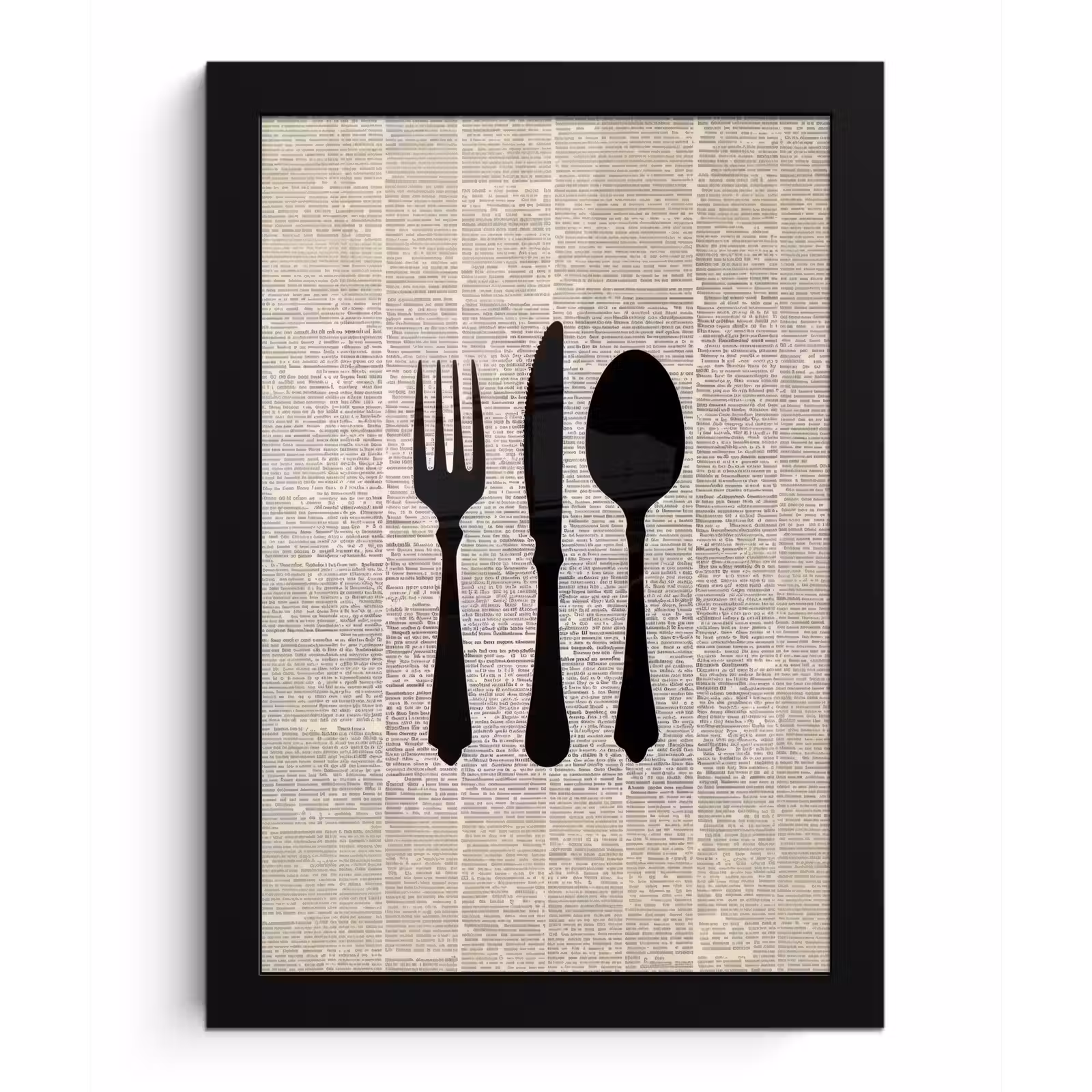 Poster met lijst - Zwart - Krant - Bestek — 1