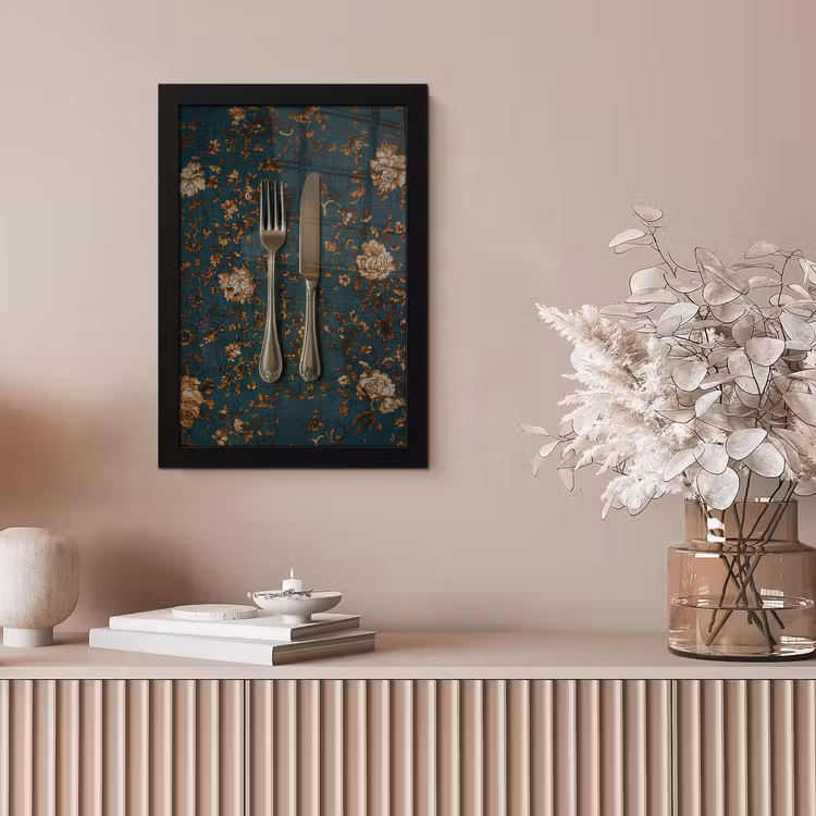 Poster met lijst - Bloemen - Goud - Bestek — 5