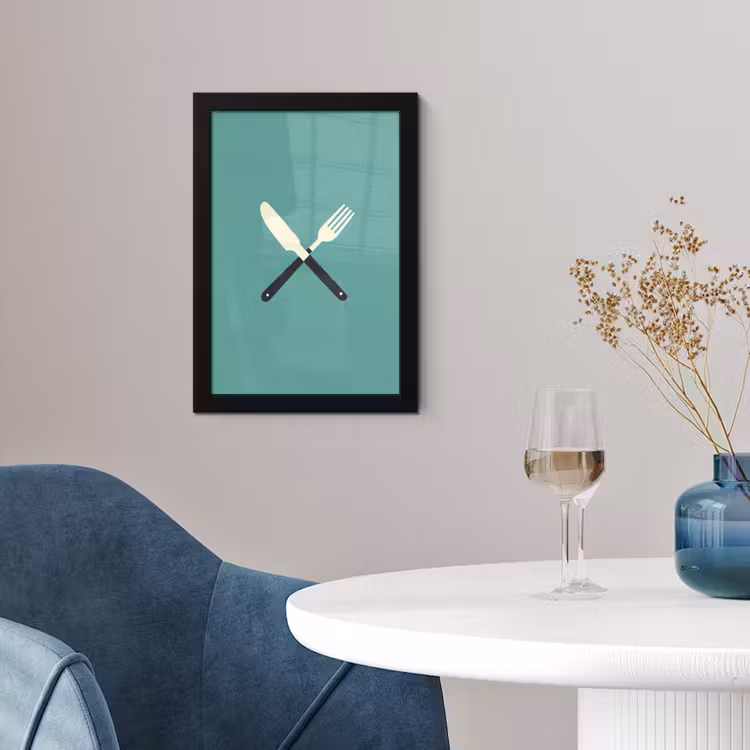 Poster met lijst - Illustratie - Blauw - Bestek — 4