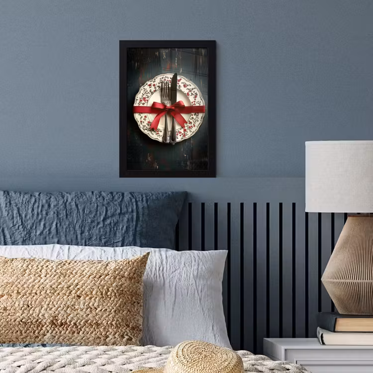 Poster met lijst - Rood - Strik - Bestek — 3