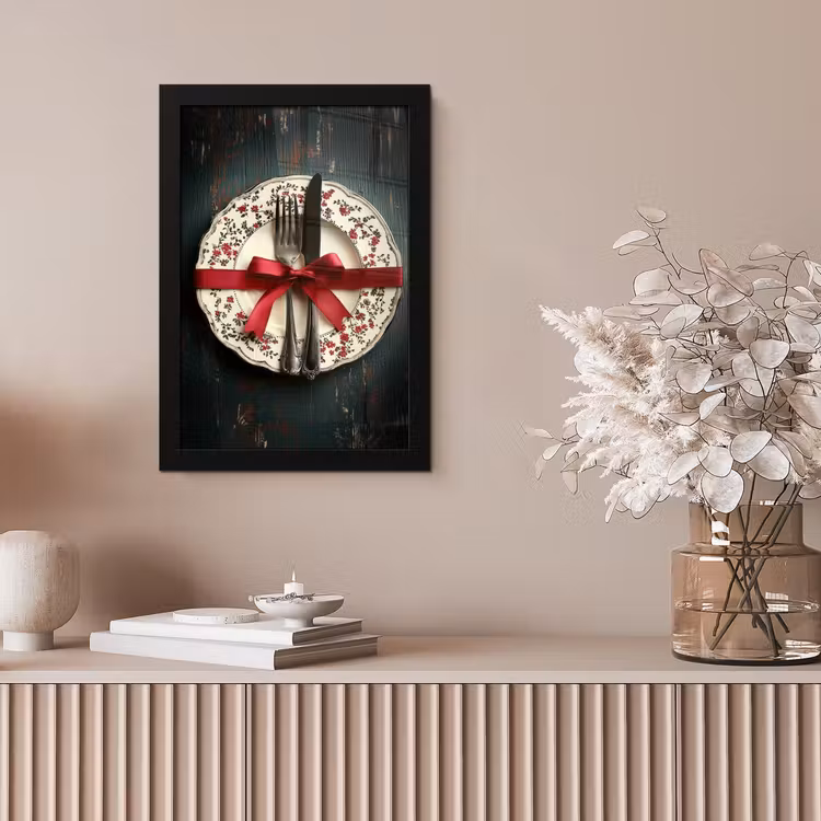 Poster met lijst - Rood - Strik - Bestek — 5