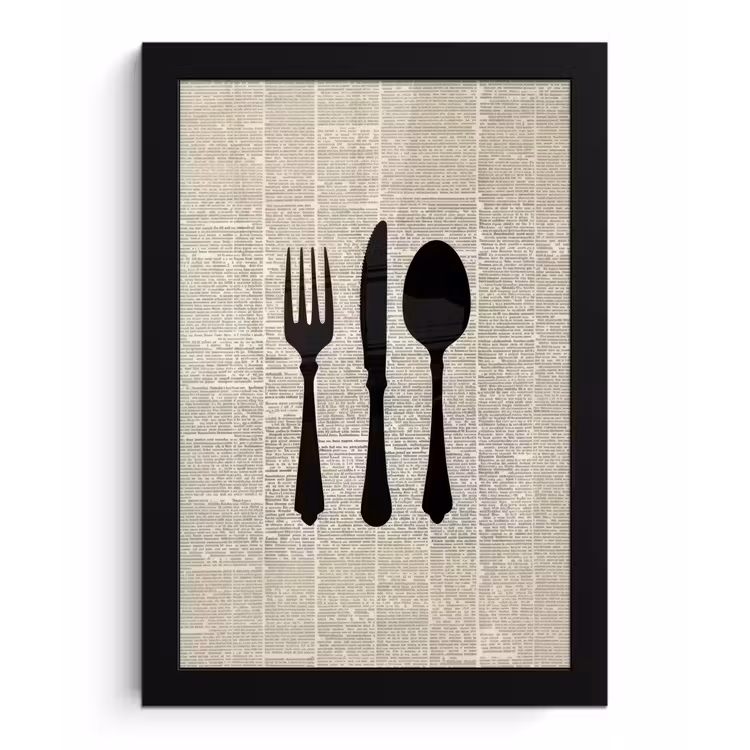 Poster met lijst - Zwart - Krant - Bestek — 1