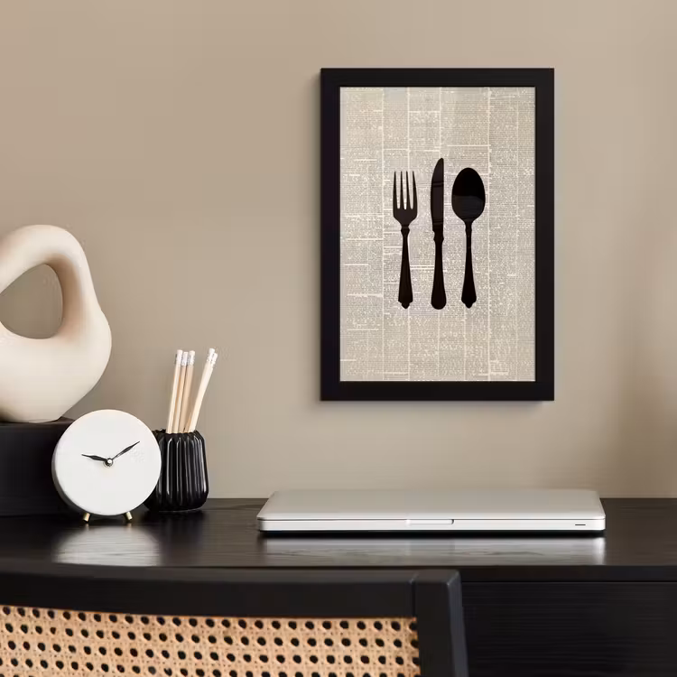Poster met lijst - Zwart - Krant - Bestek — 2