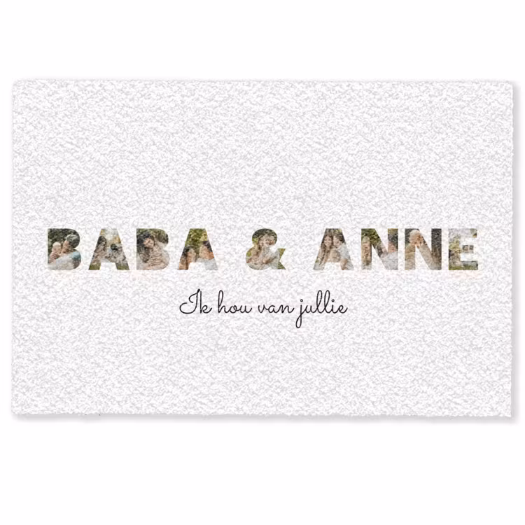 Gepersonaliseerde deurmat - Baba & Anne - Lettercollage — 1