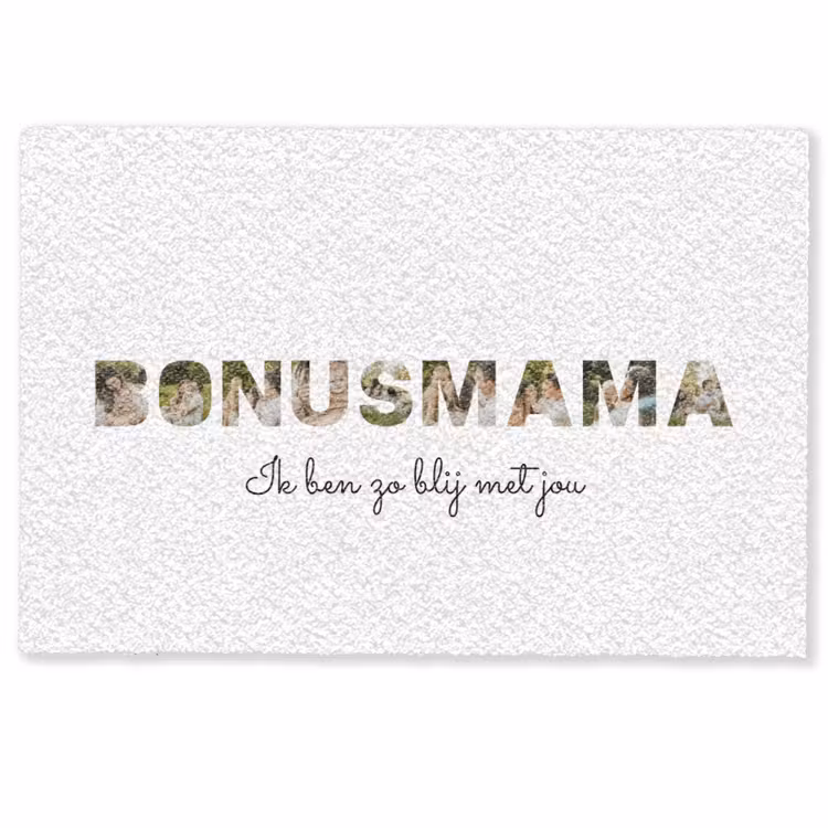 Gepersonaliseerde deurmat - Bonusmama - Lettercollage — 1