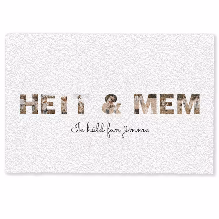 Gepersonaliseerde deurmat - Heit & Mem - Lettercollage — 1