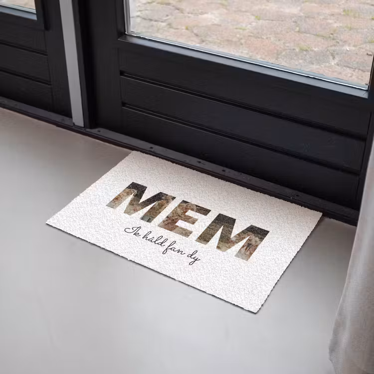 Gepersonaliseerde deurmat - Mem - Lettercollage — 2