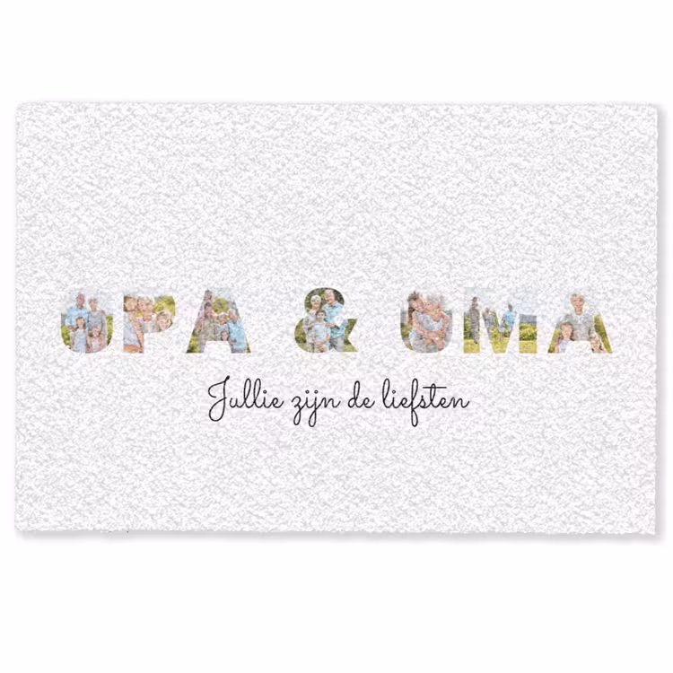 Gepersonaliseerde deurmat - Opa & Oma - Lettercollage — 1