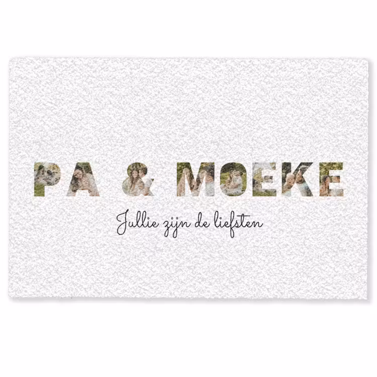 Gepersonaliseerde deurmat - Pa & Moeke - Lettercollage — 1