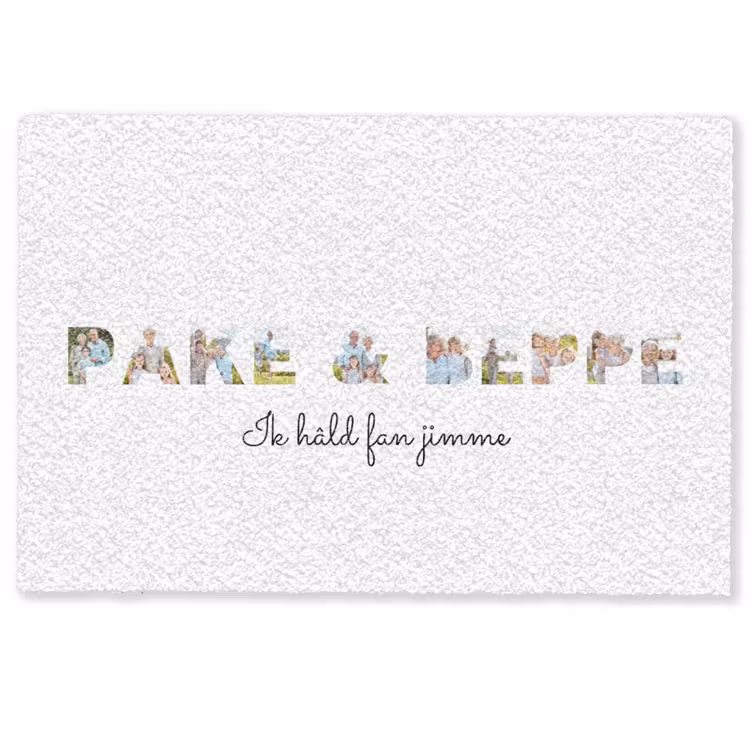 Gepersonaliseerde deurmat - Pake & Beppe - Lettercollage — 1