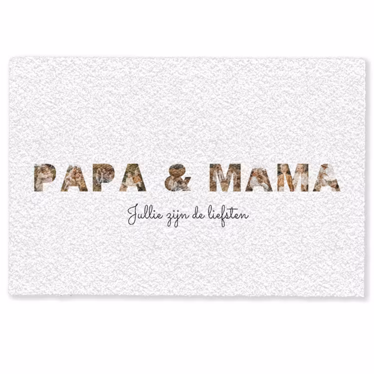 Gepersonaliseerde deurmat - Papa & Mama - Lettercollage — 1