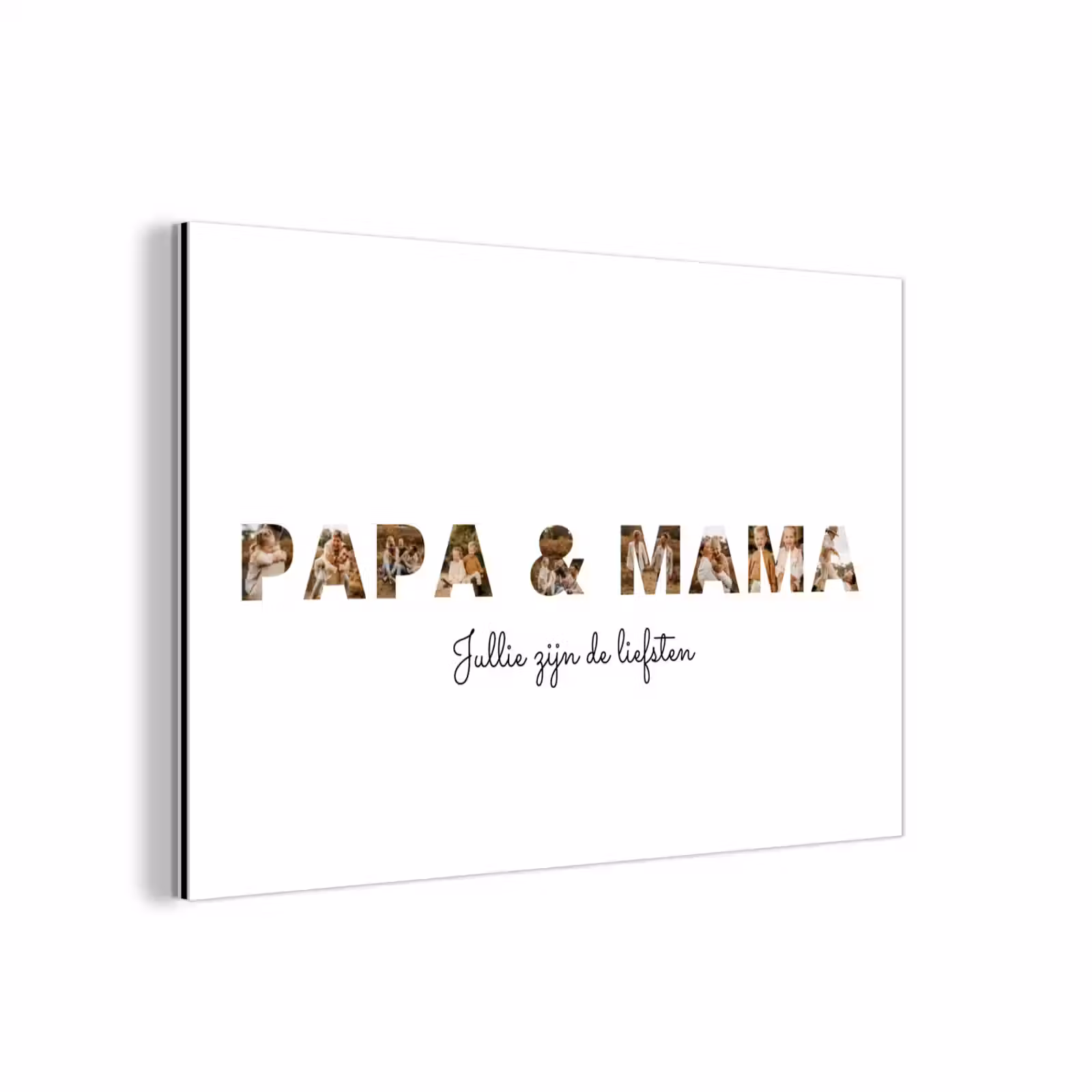 Aluminium schilderij - Papa & Mama - Lettercollage — 1