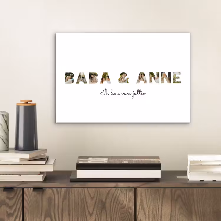 Aluminium schilderij - Baba & Anne - Lettercollage — 2