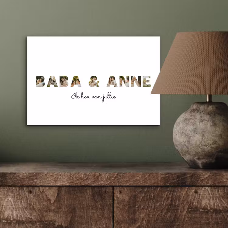Aluminium schilderij - Baba & Anne - Lettercollage — 3