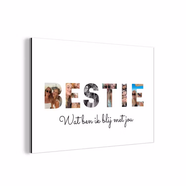 Aluminium schilderij - Bestie - Lettercollage — 1