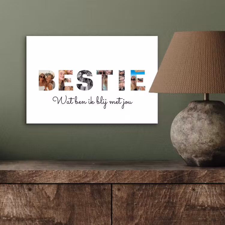 Aluminium schilderij - Bestie - Lettercollage — 3