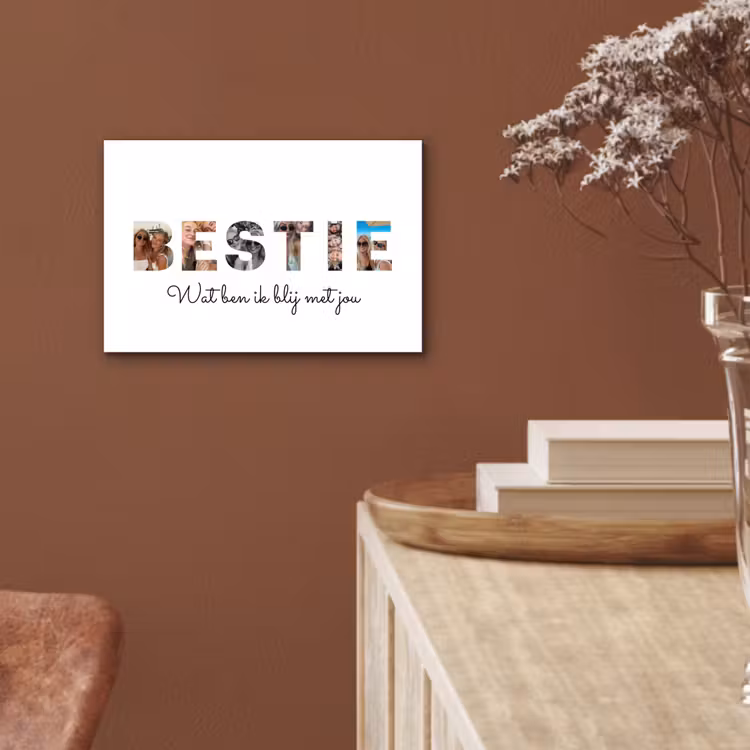 Aluminium schilderij - Bestie - Lettercollage — 5