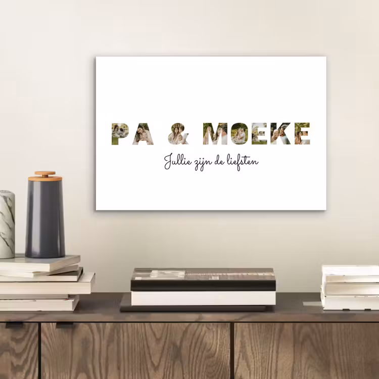 Aluminium schilderij - Pa & Moeke - Lettercollage — 2
