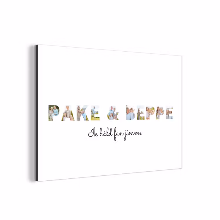 Aluminium schilderij - Pake & Beppe - Lettercollage — 1